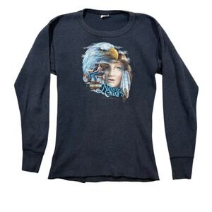 VTG Harley Davidson Womens Thermal Long Sleeve Waffle Knit Sweater Sz M 38 - 40‎